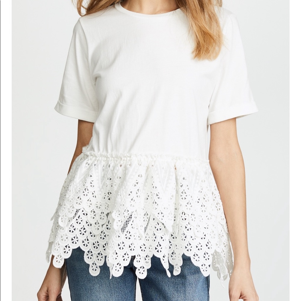 Endless rose white lace tee. Side xs